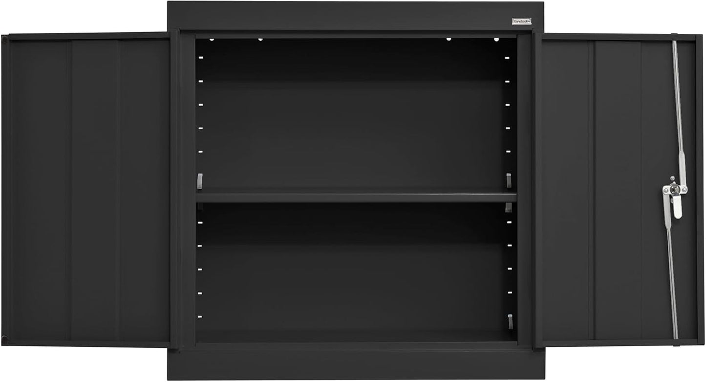 Sandusky Lee WA11301226-09 Wall-Mount Metal Storage Cabinet with Adjustable Shelf, Locking Handle, 200lb Capacity, 12" Depth x 30" Width x 26" Height, Black
