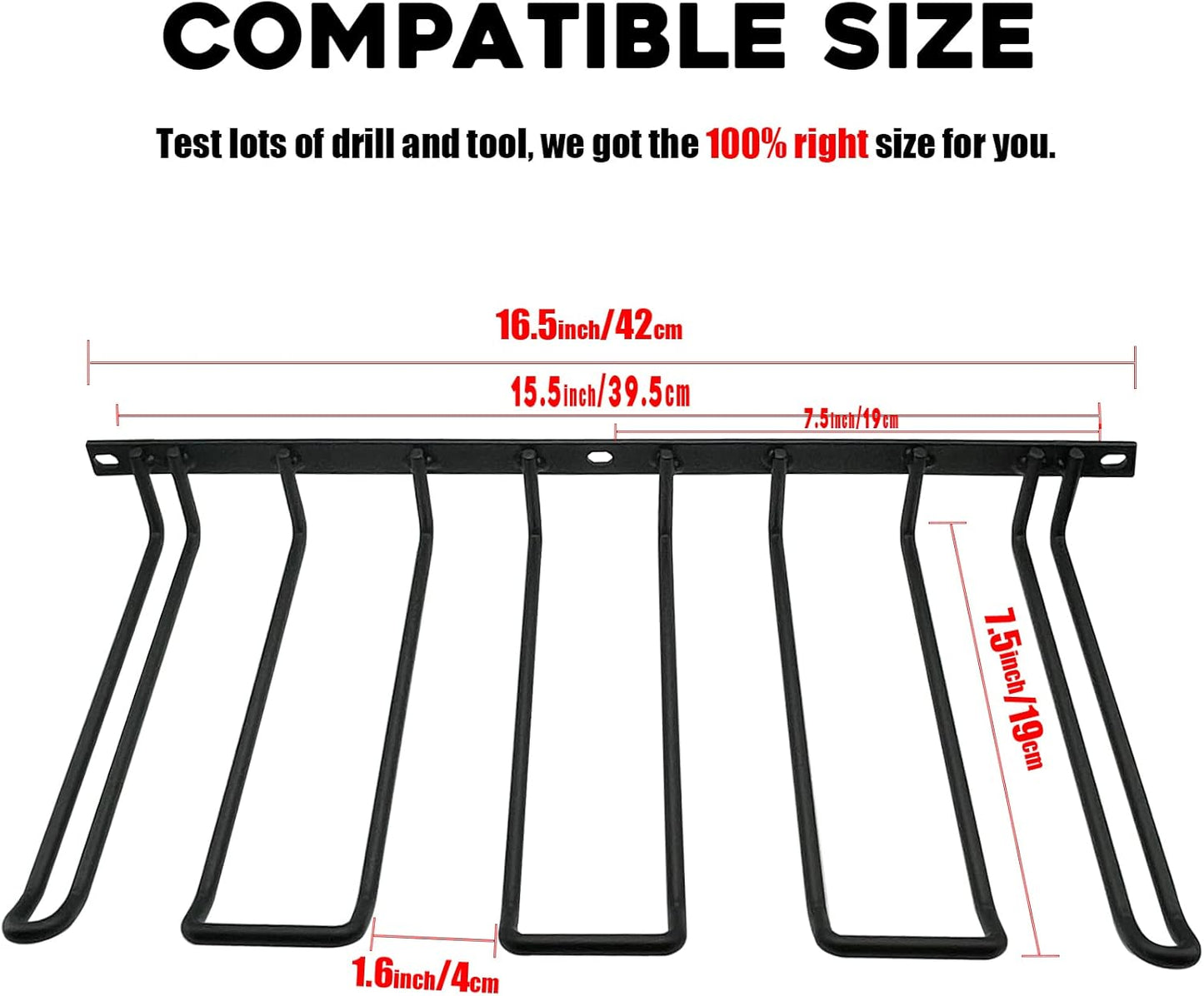 Drill Holder, Power Tool Organizer, Wall Mount 4 Cordless Metal Shelf Holder, Utility Storage Rack for Dewalt Cordless Tools for father day gifts