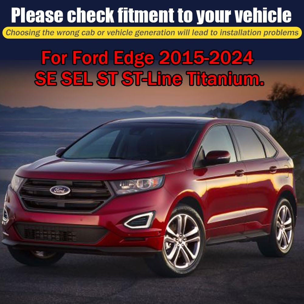 Rain Guards for Edge 2015-2024 SE SEL ST ST-Line Titanium, Tape-on Side Window Deflectors, Window Visors for Edge Cars, for Car Accessories, 4 pcs