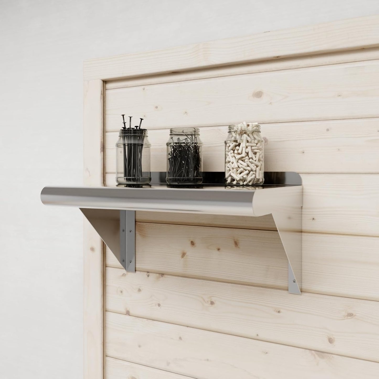 AmGood 10" X 16" Stainless Steel Wall Shelf | Metal Shelving | Garage, Laundry, Storage, Utility Room | Restaurant, Commercial Kitchen | NSF