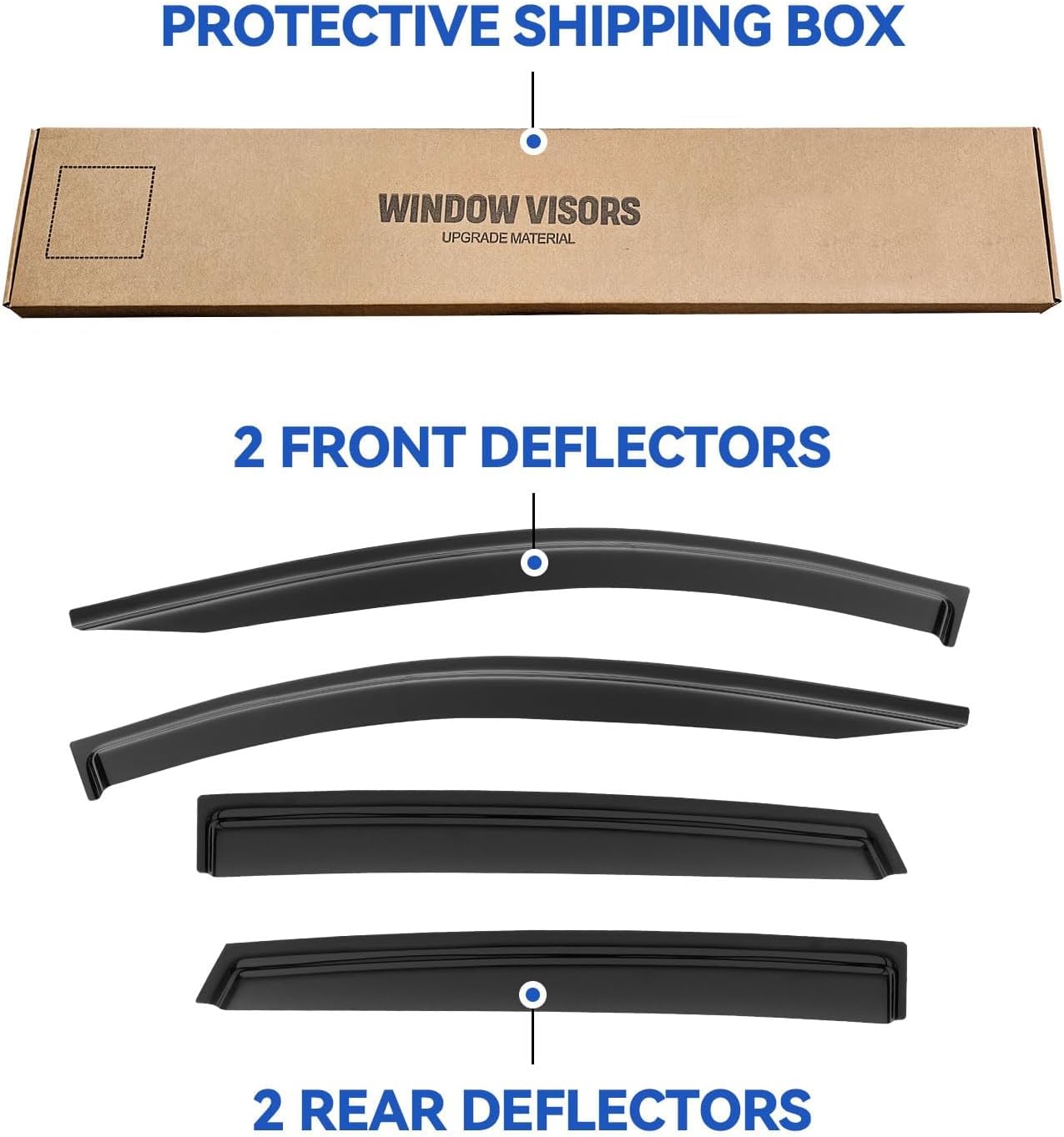 Window Visors Rain Guards for 2020-2025 Ford Escape, Out-Channel Window Vent Wind Deflectors Visors Shades for 20-25 Escape(Not for Active)