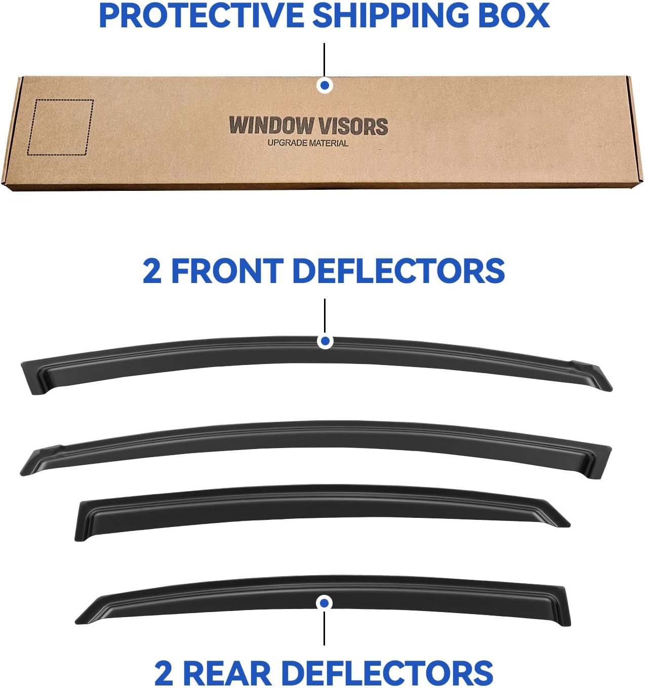 Window Visors Rain Guards for 2011 2012 2013 2014 Hyundai Sonata, Out-Channel Window Vent Wind Deflectors Visors Shades for 2011-2016 Hyundai Sonata Hybrid