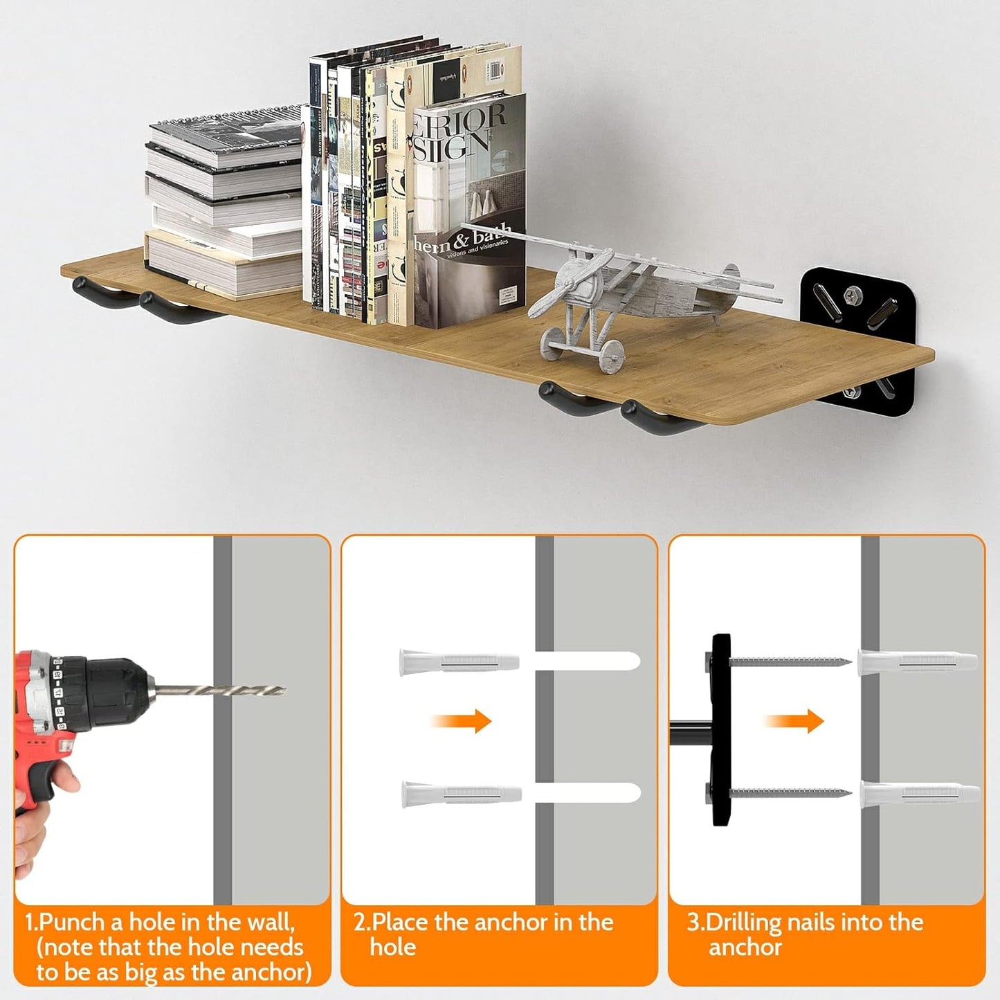 2PCS Racks for chairs,12.4 inch Garage Hooks,Heavy Duty Hooks,Wall Mount Garage Hooks,Hanger for Garage Wall,Heavy Duty Storage Hangers,Organizer to Chairs,Power Tools,Garden Tools,max 120lb.