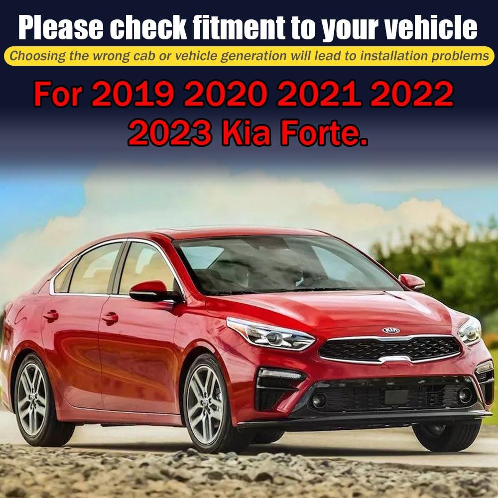 Rain Guards for Kia Forte 2019-2023, Tape-on Side Window Deflectors for Kia Forte, Window Visors for Kia Cars, for Kia Car Accessories 4 Rain Guards & 2 Car Coasters