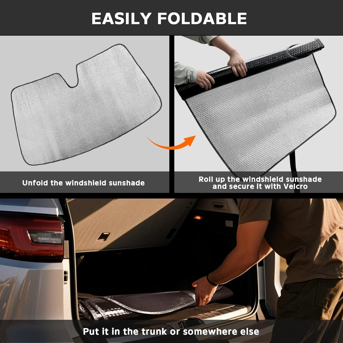 Windshield Sun Shade for Chevrolet Chevy Trailblazer 2021-2024 - 5-Layer Bubble Foldable Front Window Shade Sun Visor Accessories - Blocks Heat & UV Rays