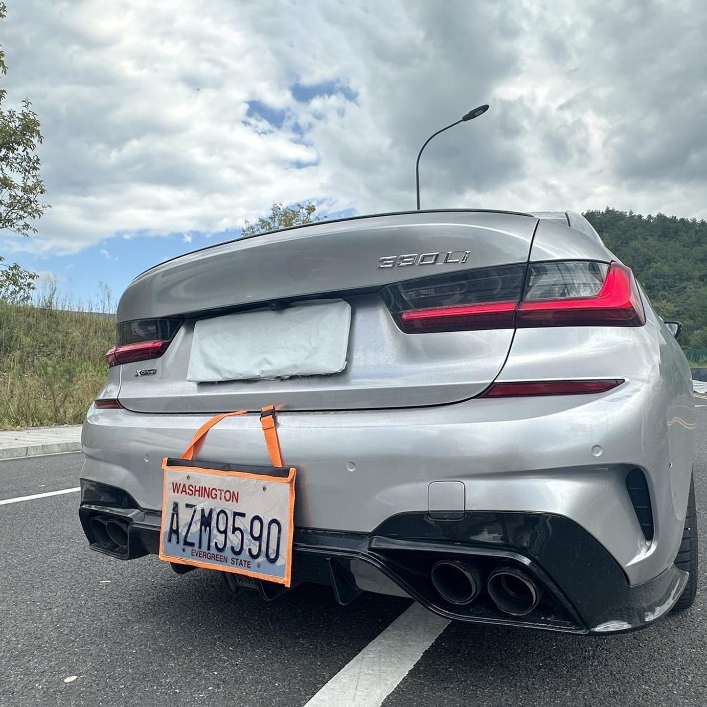 License Plate Holder with Hanging Strap, Test Drive Tag Bag, Dealer Plates License Frame Cover, for Car SUV Truck (Orange, 1)