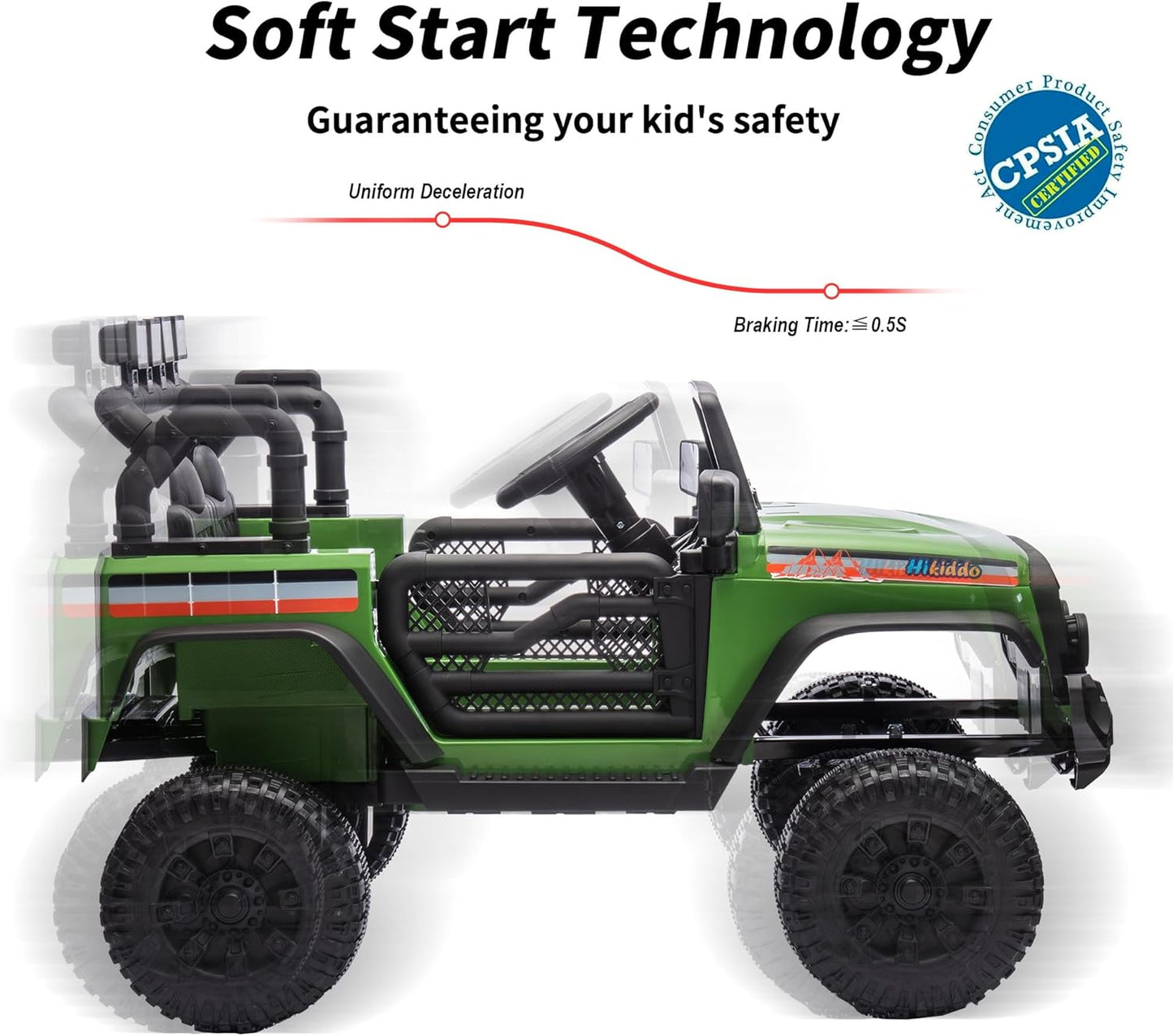 12V Kids Ride on Car Truck, Kids Electric Vehicles Car Ride on Toy w/Remote Control - Army Green