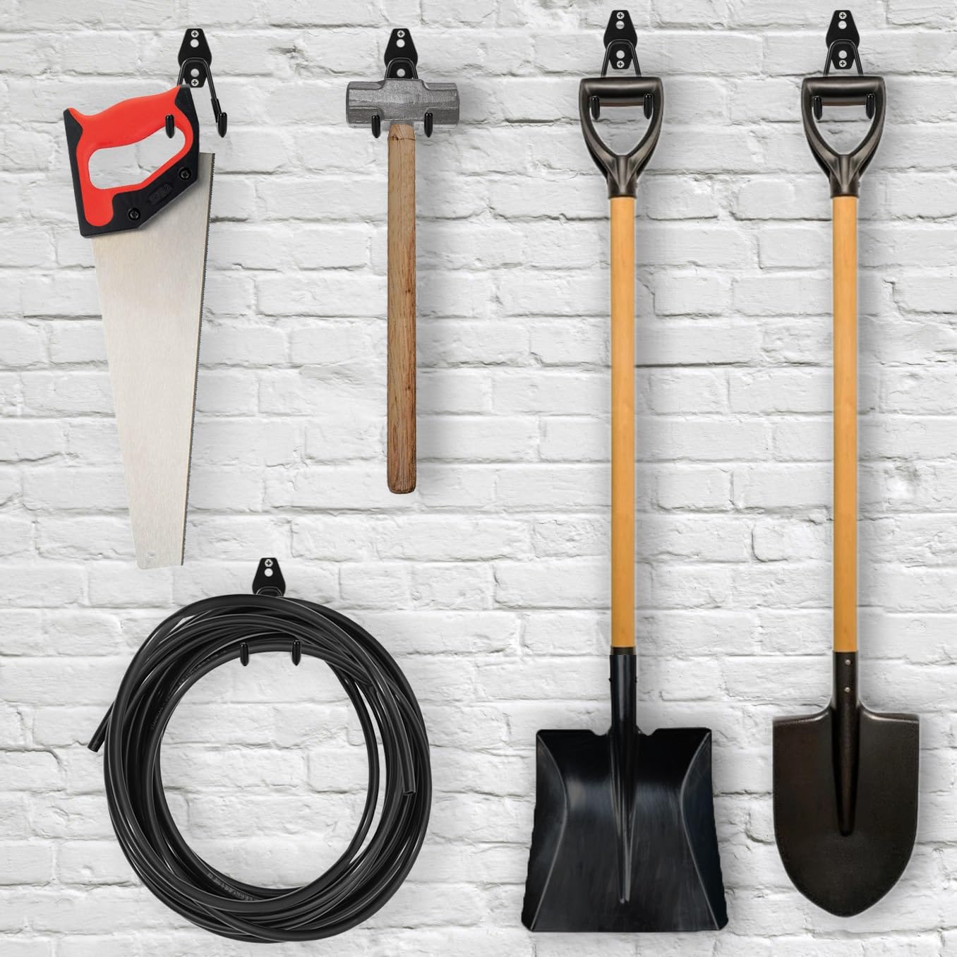 18 Pack Garage Hooks Heavy Duty - Supports 100 lbs, Utility Steel Garage Hanger & Organizer for Organizing Garden Lawn Tools, Ladders, Garden Hose, Digging Shovel, Bikes, Ropes