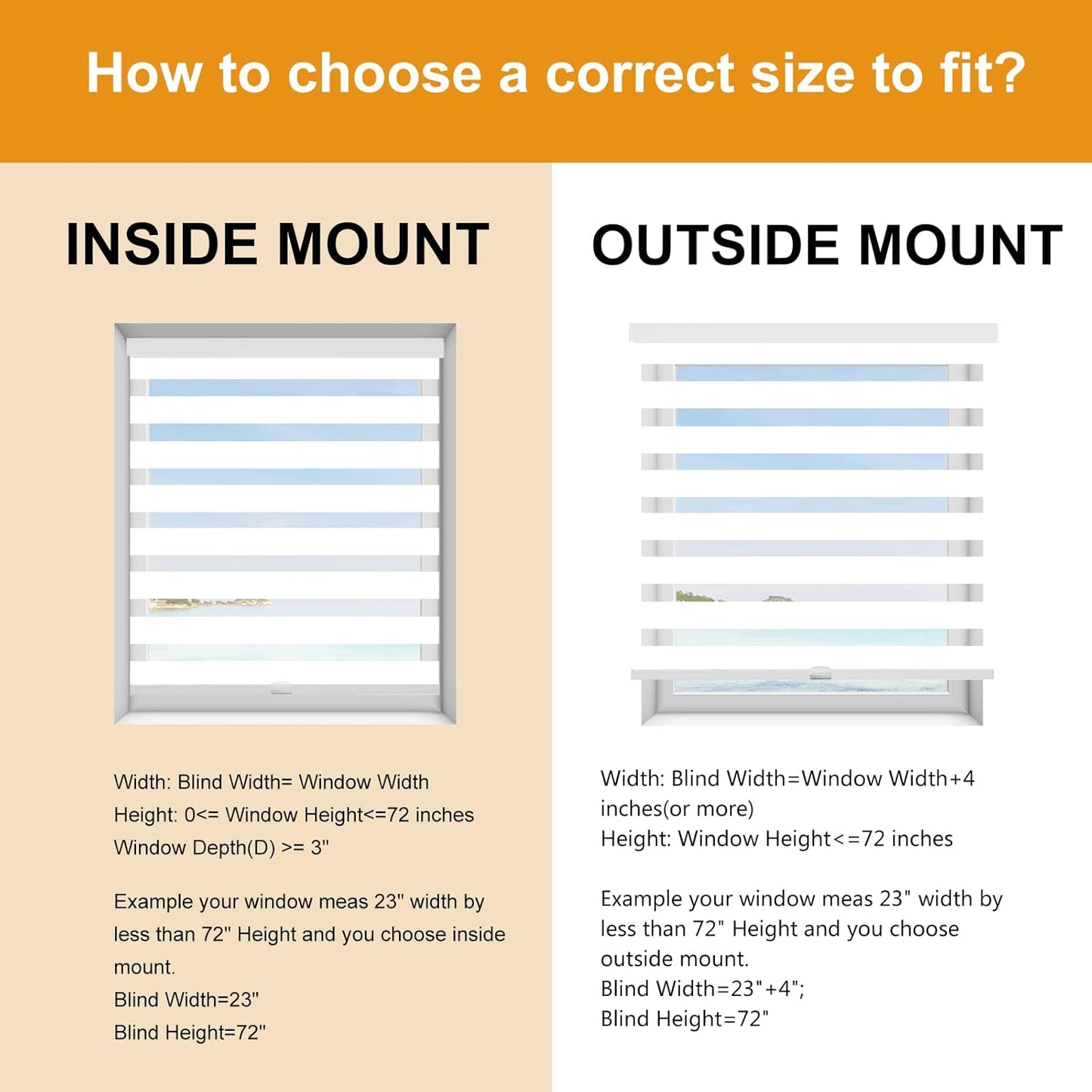 Persilux Cordless Zebra Blinds for Windows (58" W X 72" H, White) Free-Stop Roller Windows Shades Dual Layer Light Control for Day and Night, Light Filtering Sheer Shades for Home, Easy to Install