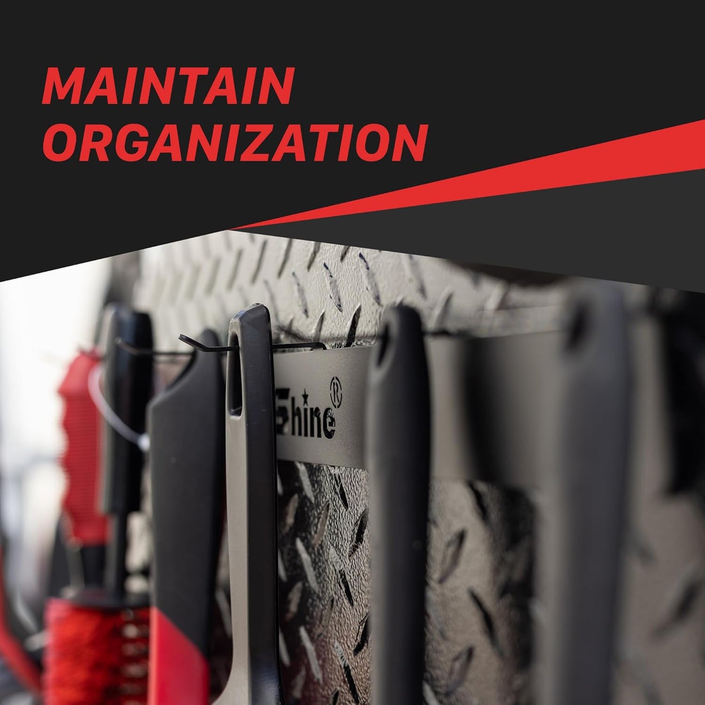 Maxshine Universal Detailing Brush Hanger - 6 Organizer Hooks, Lightweight Wall-Mounted Design for Auto Detailing Supplies, Ideal for Garage & Mobile Use (No Logo, 2, Count)