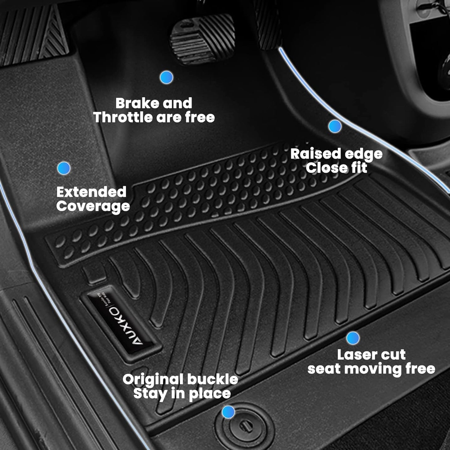 Auxko All Weather Cargo Liner Fit for Honda HRV Include Hybrid 2023 2024 2025 2026 TPE Rubber Trunk Mat HR-V Accessories All Season Guard Odorless Anti-Slip Cargo Mat Black