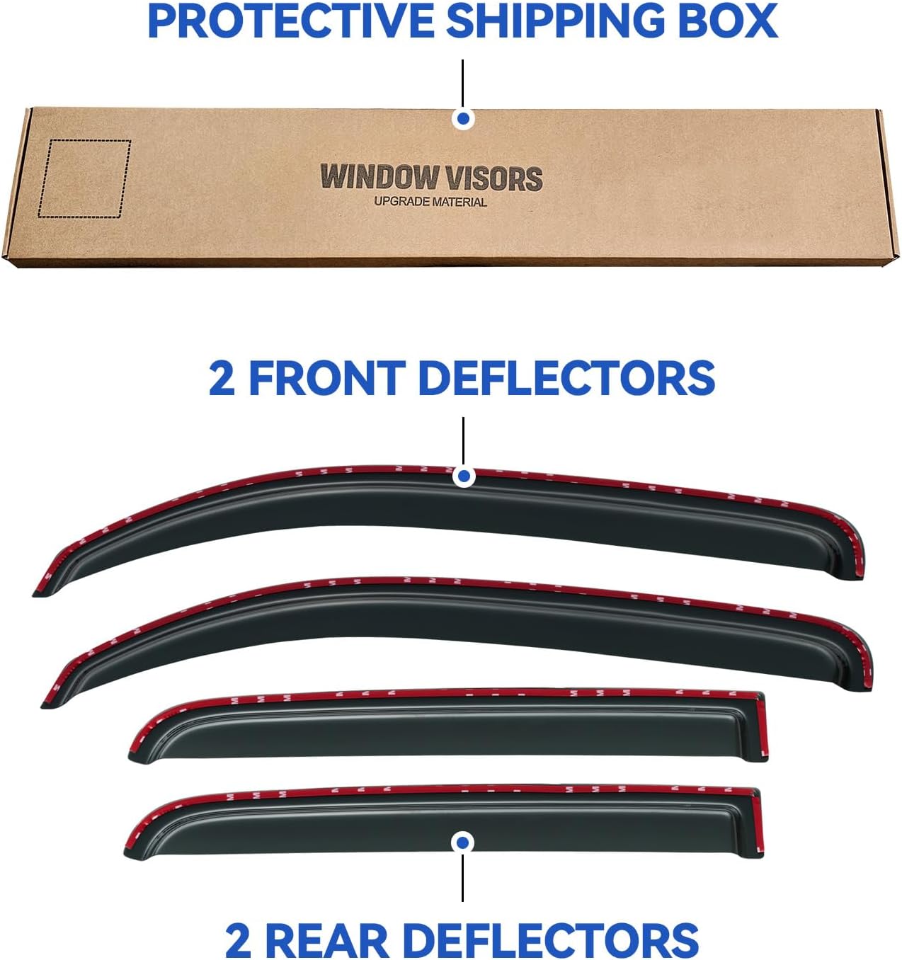in-Channel Window Visors Rain Guards Shield for 2006-2011 Chevy HHR, Window Vent Wind Deflectors Visors Shades for 06-11 HHR