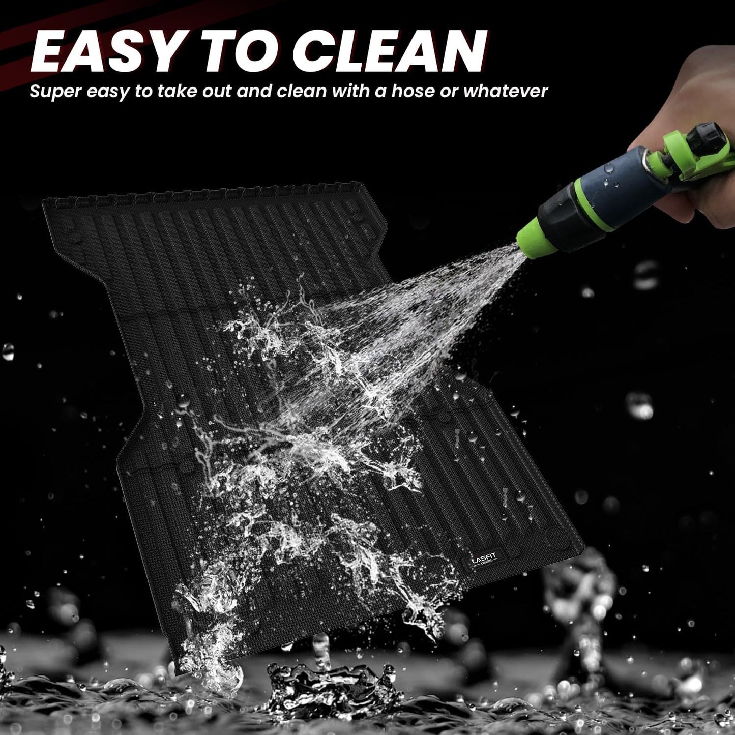 LASFIT Bed Mat for Toyota Tacoma (6FT,73.5''Bed) 2023 2022 2021 2020 2019-2005 Truck Bed 6 ft, All Weather TPE Car Bed Liner for Toyota Tacoma Accessories Truck Mat &Cargo Liner, Black