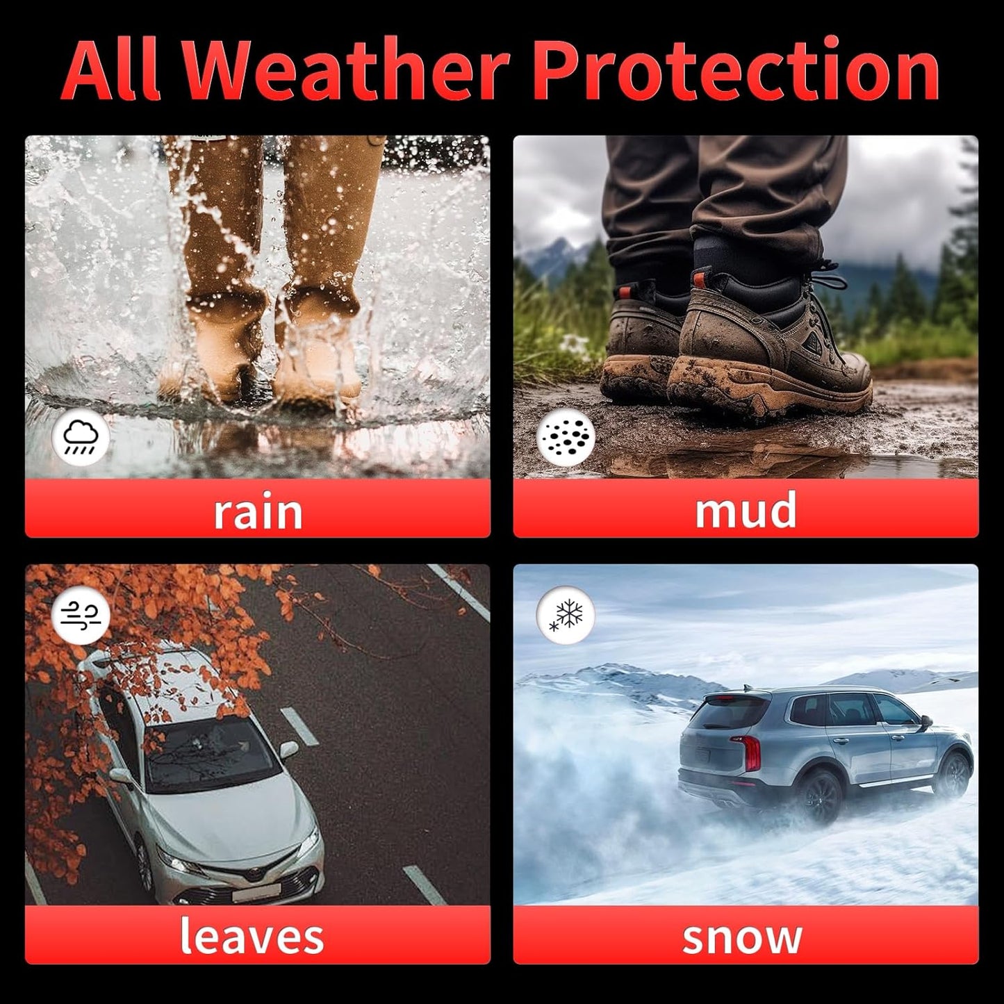 Wayhigh-All Weather Floor Mats and Cargo Liner Set Fit for Kia Sportage Hybrid 2025 2024 2023(Not Fit Plug-in Hybrid) TPE Car Mats Waterproof Rubber Floor Liners for Kia Sportage Hybrid Accessories