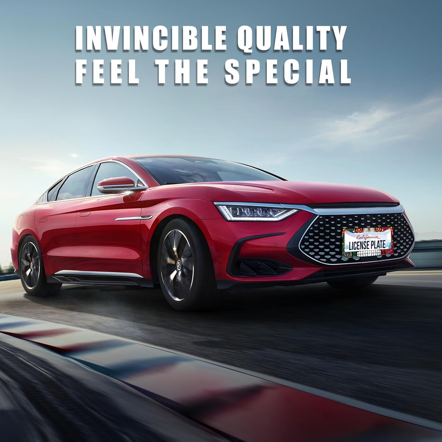 Personalized License Plate Frame Stainless Steel Mexico Flag Skull Funny Car License Plate Accessory Decorative 2 Holes and Screws Fits Us Standard License Plates Size: 12.2 X 6.3 Inch for Men Women