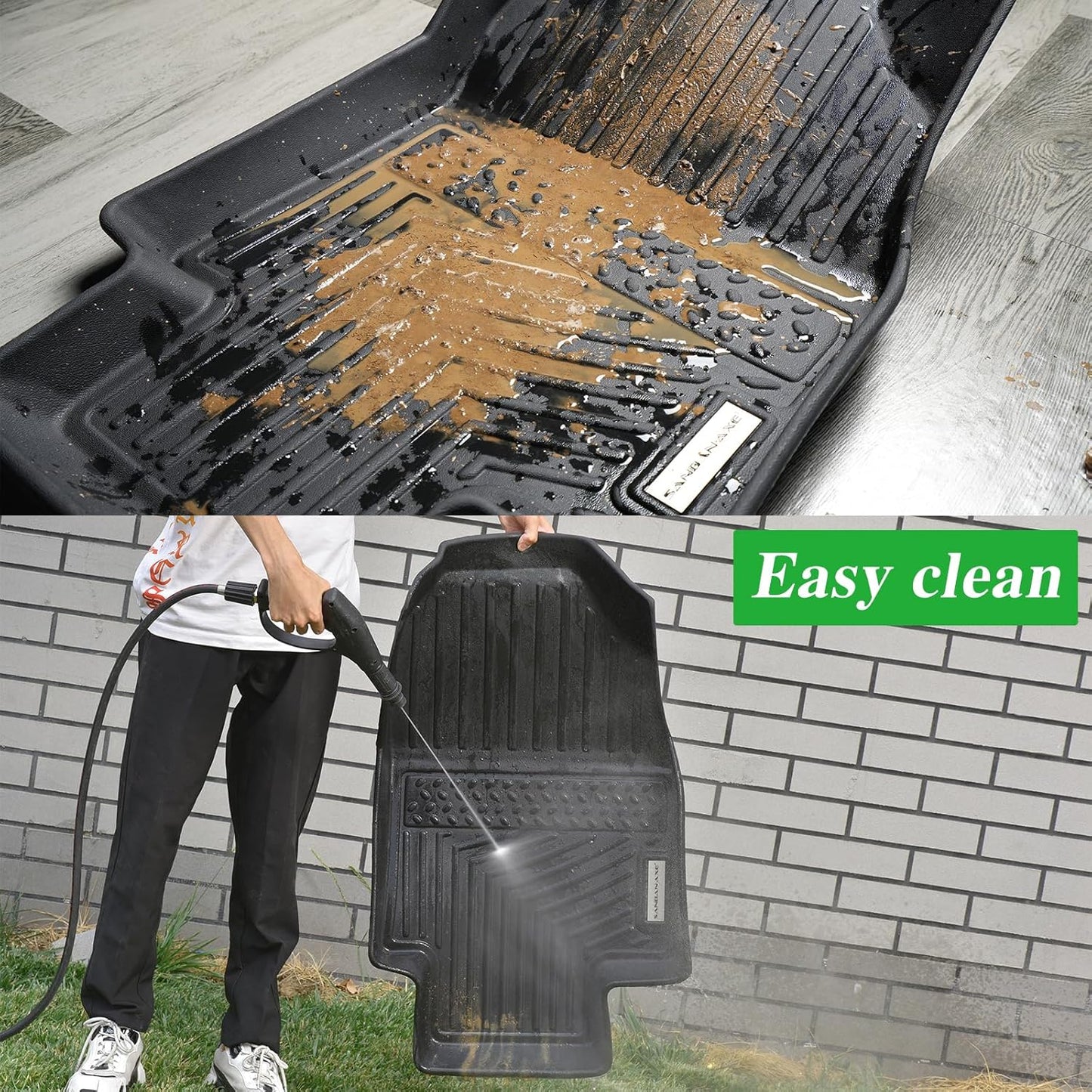 Trunk Mat & Backrest Mat for 2025 Nissan Kicks TPE All Weather Protection Cargo Liner with Velcro Rear Seats Backrest (Only Suitable Upper Layer)