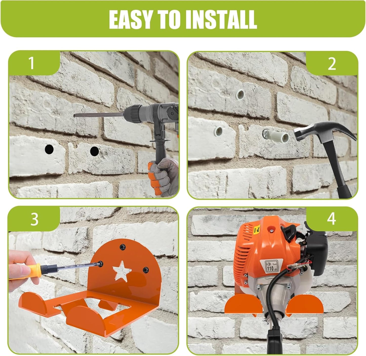 MusixiA Garage Organizer Trimmer Rack,2 Pack Heavy Duty Weed Eater Hanger,Trimmer Hanger for Grass Trimmer, Hedge Trimmer Trimmer Power Tool Organizer Wall Mount