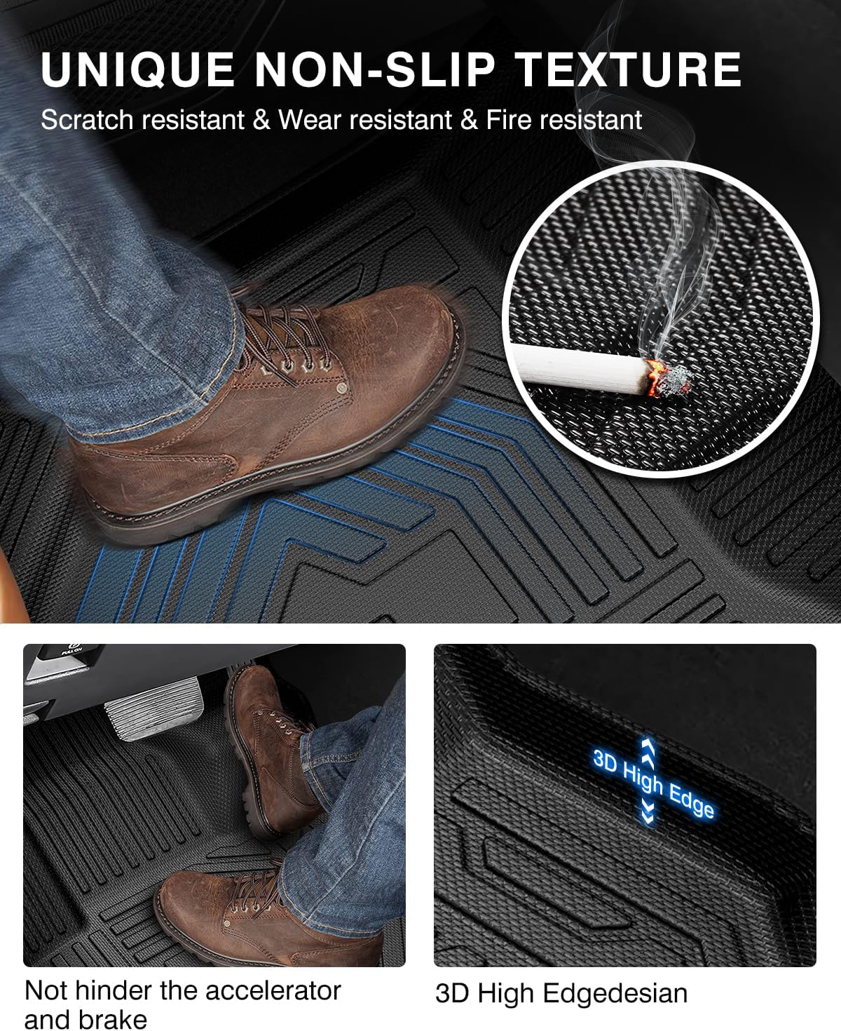 Powerty Floor Mats & Cargo Liner for 2023 2024 2025 Honda HRV HR-V Accessories Floor Mats 2 Row Liner Set All Weather TPE 3D Floor Liners&Rear Cargo Mat