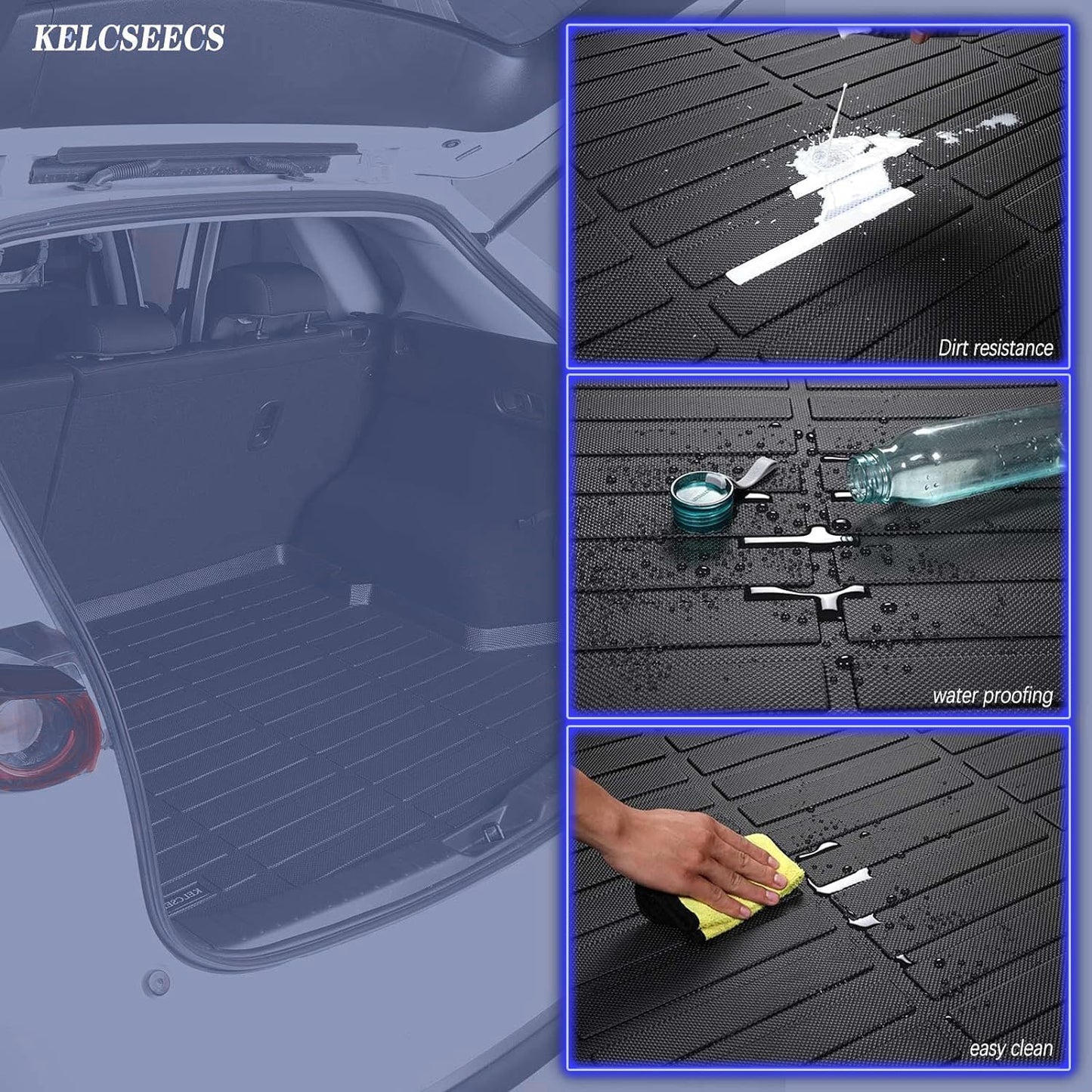 KELCSEECS Floor Mats & Cargo Liner Custom for 2019-2024 Cadillac XT4 All Weather Car Mats TPE Floor Liners XT4 Accessories