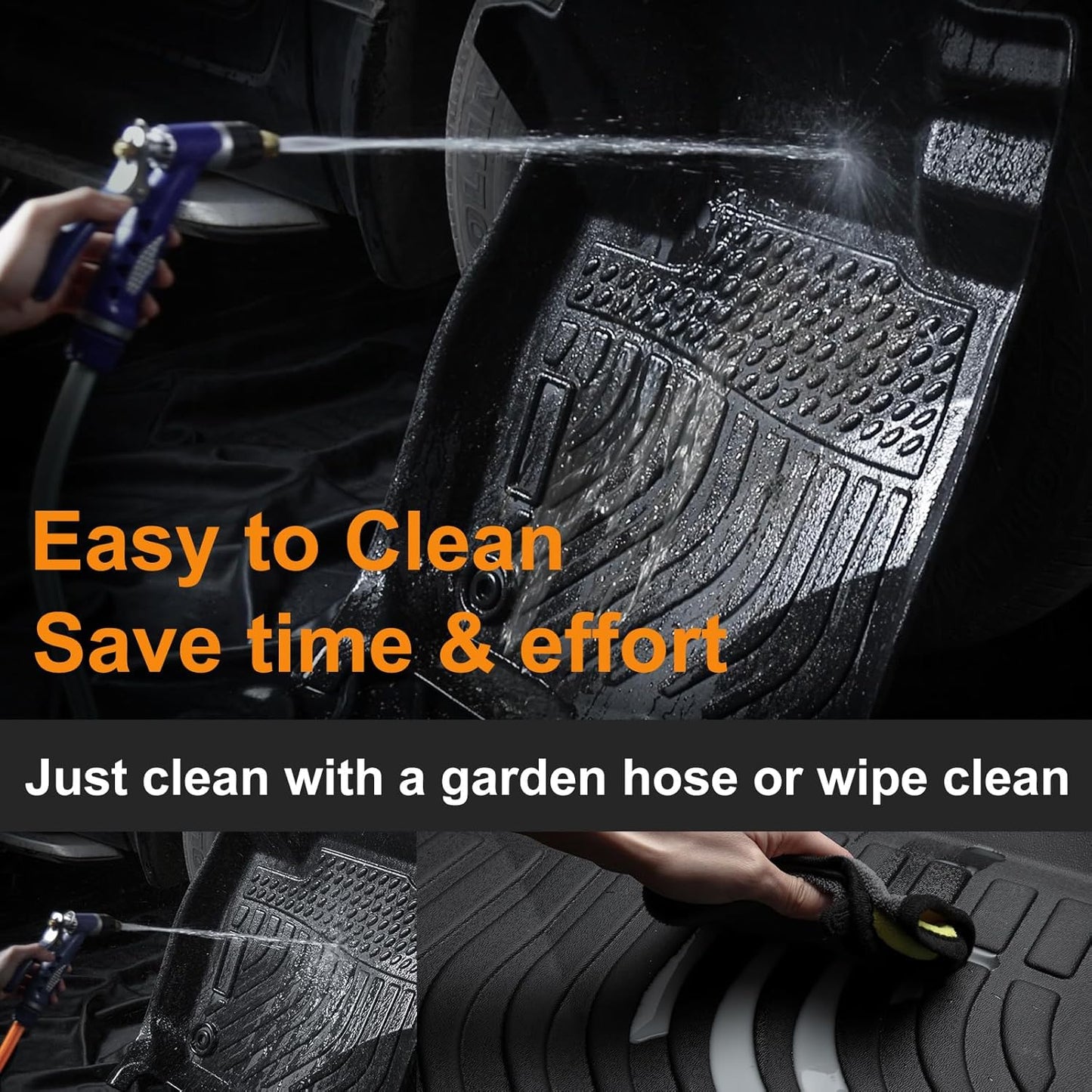 Binmotor-Floor Mats & Cargo Liner for Kia NIRO/NIRO Hybrid 2023-2025 (Not for PHEV or EV), 2 Rows with Cargo Mat Set for Kia NIRO,TPE Rubber Liners Accessories Mats Trunk Mat