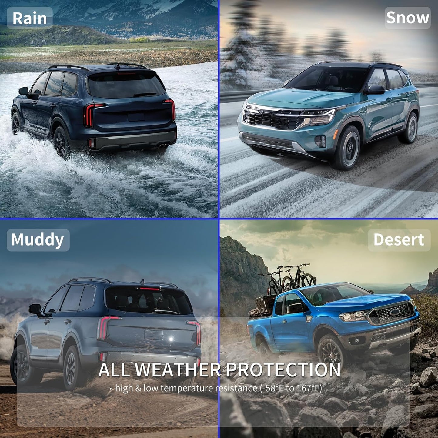 KELCSEECS® Floor Mats & Cargo Liner Custom for Honda Passport 2019-2025 All Weather Protection TPE Floor Liners Front & Rear Row Full Set Honda Passport Accessories Black