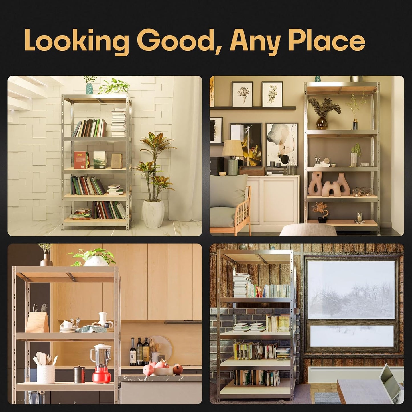 Storage Shelves: 5 Storage Shelves Heavy Duty w/ 2,750 lb Total Load Capacity, 550 per Storage Shelf, 71x35x24 | Perfect Solution for Your Storage Needs | Adjustable Shelving Unit