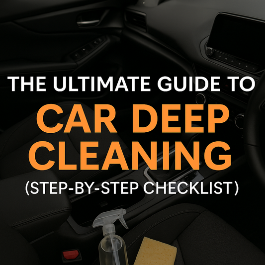 RoadLegend thumbnail illustration for car deep cleaning guide with bold title overlay