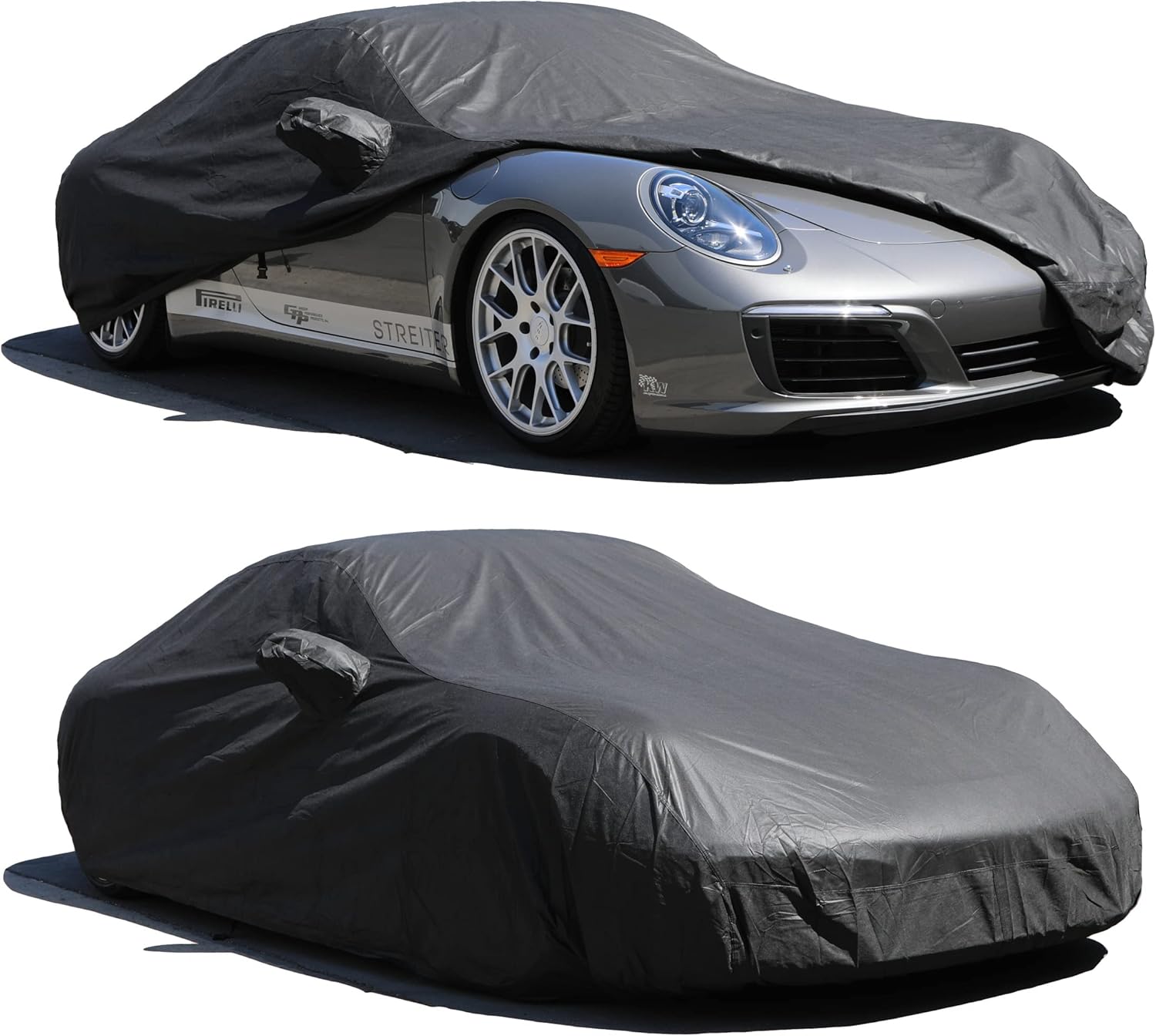 High-quality all-weather car cover providing UV protection, dust resistance, and durable shielding to keep your vehicle clean and well-protected outdoors.
