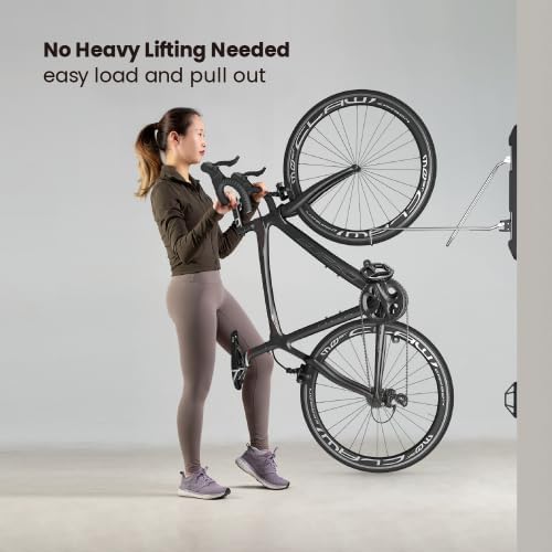 Unbound Bike Storage Rack: Swivel Wall Mount for Effortless Indoor Storage - Space-Saving Design with Swivel Arms. Ideal for Home, Garage, Bike Park (Fat Bike Rack (TIRE WIDTH 2.8''~5''))