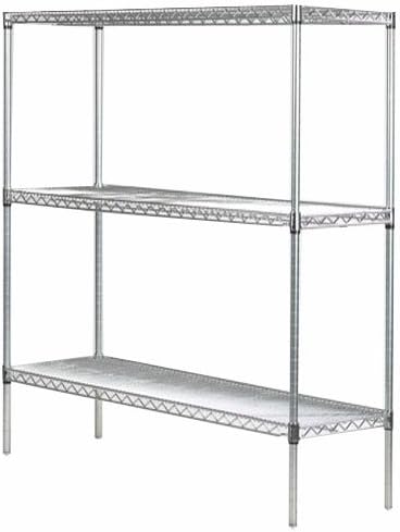Omega 30" Deep x 48" Wide x 96" High 3 Tier Chrome Starter Shelving Unit