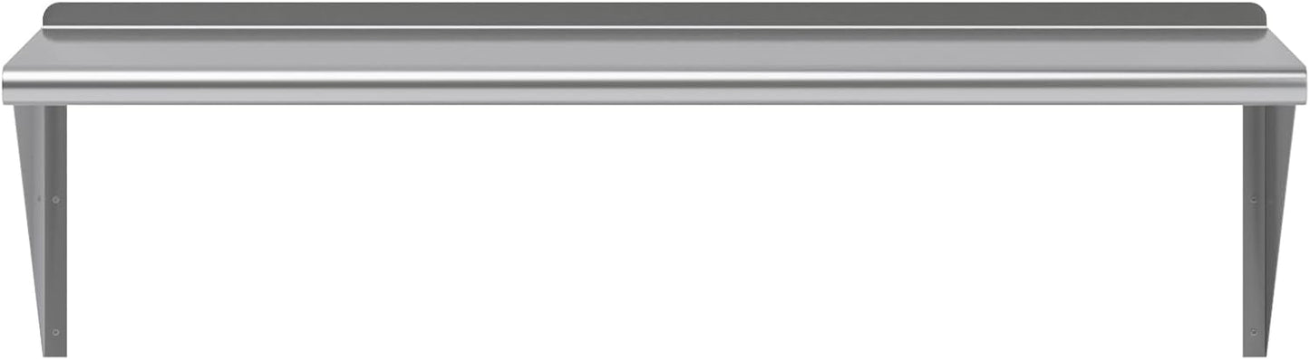 AmGood 48" Long X 18" Deep Stainless Steel Wall Shelf | NSF Certified | Appliance & Equipment Metal Shelving | Kitchen, Restaurant, Garage, Laundry, Utility Room