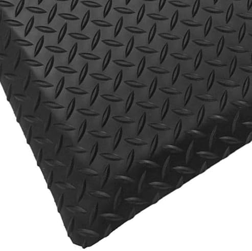 Rhino Mats, American Classic Diamond Anti-Fatigue Mats, Industrial Ergonomic Comfort Standing Mat for Work, Home, Garage, Office, Kitchen or Anywhere (Black 1" Thick, 3 FT. x 19 FT.)