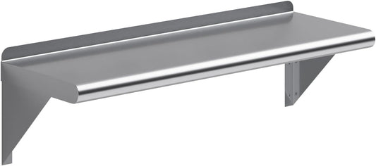 AmGood 30" Long X 10" Deep Stainless Steel Wall Shelf | NSF Certified | Appliance & Equipment Metal Shelving | Kitchen, Restaurant, Garage, Laundry, Utility Room