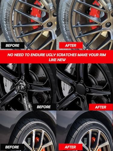 Gloss Black Wheel Repair Kit | Touch Up Paint Pen for Rim Scratches & Curb Rash | Quick-Dry, 2X Adhesion on Alloy/Chrome Wheels