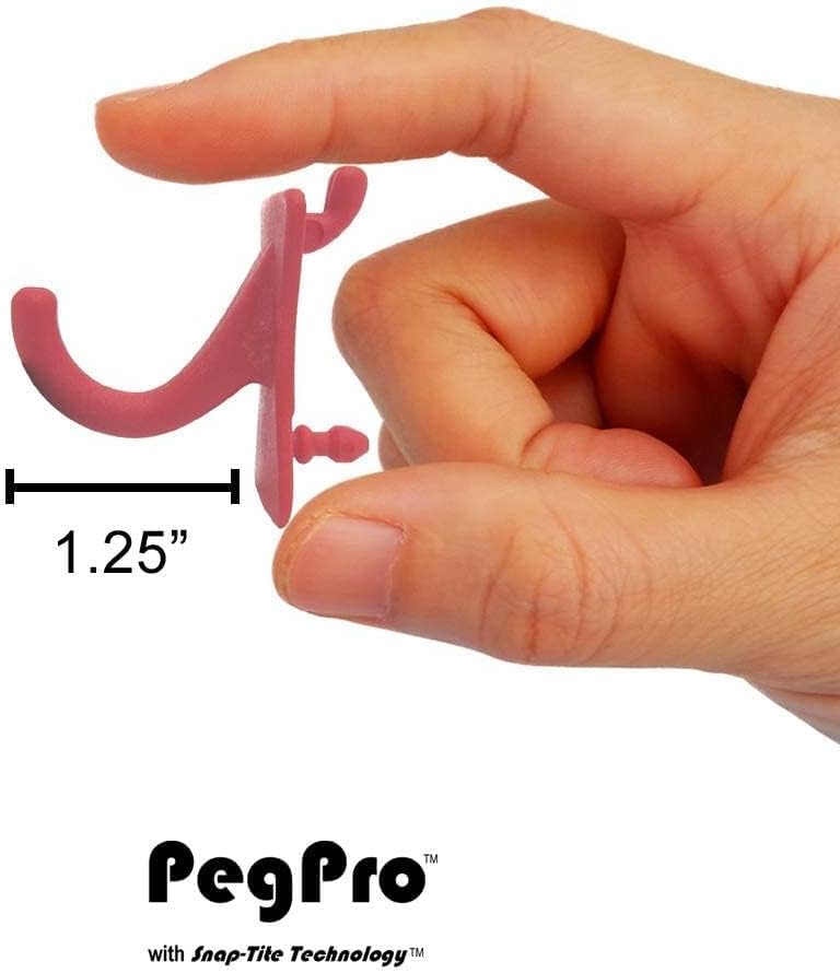 PegPro® J Hooks Kit for Standard “Wood Fiber” pegboard – Durable Plastic Pegboard Hooks - for Garage, Kitchen, Craft Room, and More (J Hook - 24 Pack, Red)