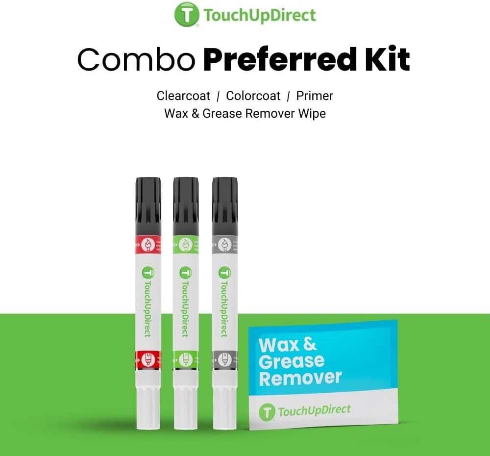 TouchUpDirect 1K0 Silver Knockout Metallic Compatible with Toyota Exact Match Touch Up Paint Combo - Preferred Kit