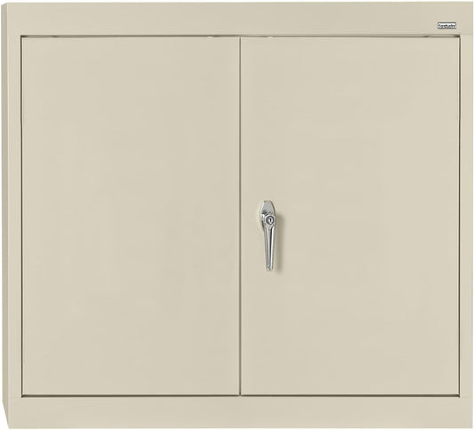 Sandusky Lee WA11301226-07 Wall-Mount Metal Storage Cabinet with Adjustable Shelf, Locking Handle, 200lb Capacity, 12" Depth x 30" Width x 26" Height, Putty