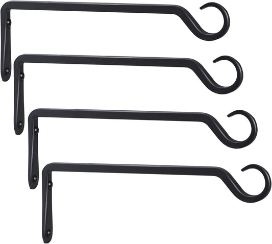 12inch 4 Pack Plant Hanger, Sturdy Hanging Plant Hangers Outdoor, Bird Feeder Hanger for Bird Feeders, Planters, Lanterns, Wind Chimes Indoor Outdoor, Upgrade Black