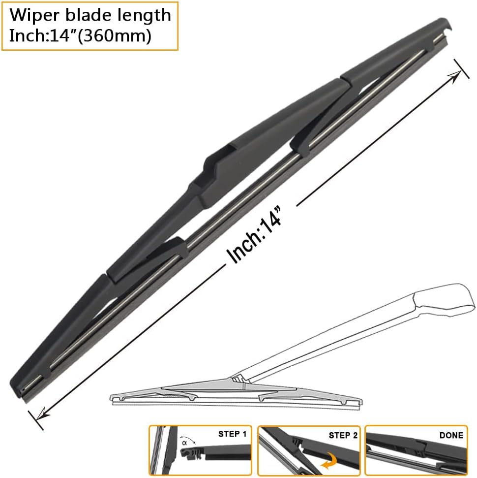 AUTOBOO 26"+16" Windshield Wipers with 14" Rear Wiper Blade Replacement for Hyundai Tucson 2016-2020 2021,2007-2012 Mazda CX-7 -Original Factory Quality (Pack of 3)
