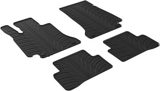 Gledring USA Custom Fit All-Weather Rubber Floor Mats Intended for Mercedes C Class W205 2015-2020, No Trimming Required, Tailored Custom Fit, Protects from Rain, Mud, & Snow