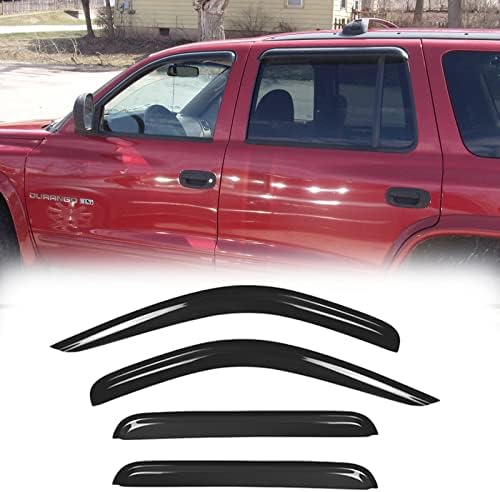 94119 Side Window Wind Deflector, 4pcs Out-Channel Tape-On Nice Rain Guards Set, Window Visor fit for 1998-2003 Dodge Durango All Models