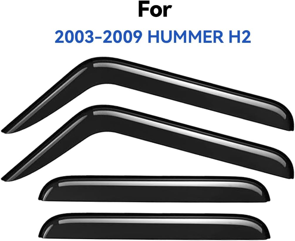 Window Visors Rain Guards Shield for 2003-2009 Hummer H2, Out-Channel Window Vent Wind Deflectors Visors Shades for 03-09 Hummer H2