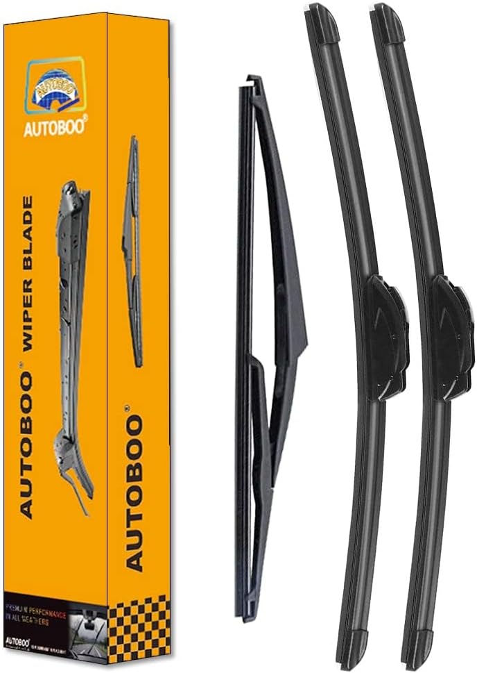 AUTOBOO 26"+17" Windshield Wipers with 12" Rear Wiper Blade Replacement for Nissan Rogue Pathfinder 2013 2014 2015 2016 2017 2018 2019 2020 2021 2022 2023 -Original Factory Quality (Pack of 3)
