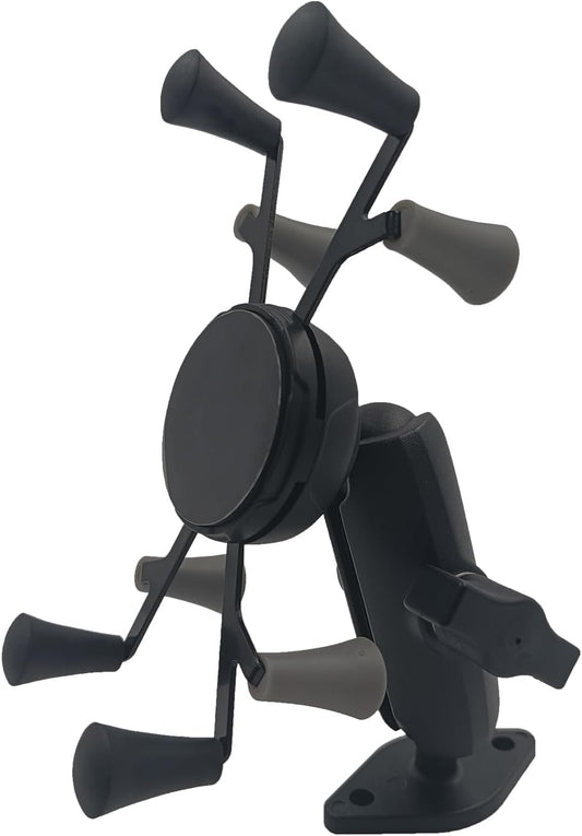 Strg Phone Mount with B Size 1" Ball Diamond Base and Double Socket Arm, Universal Phone Holder Compatible with All Phones Car Vehicle Motorcycle Bike and More Device