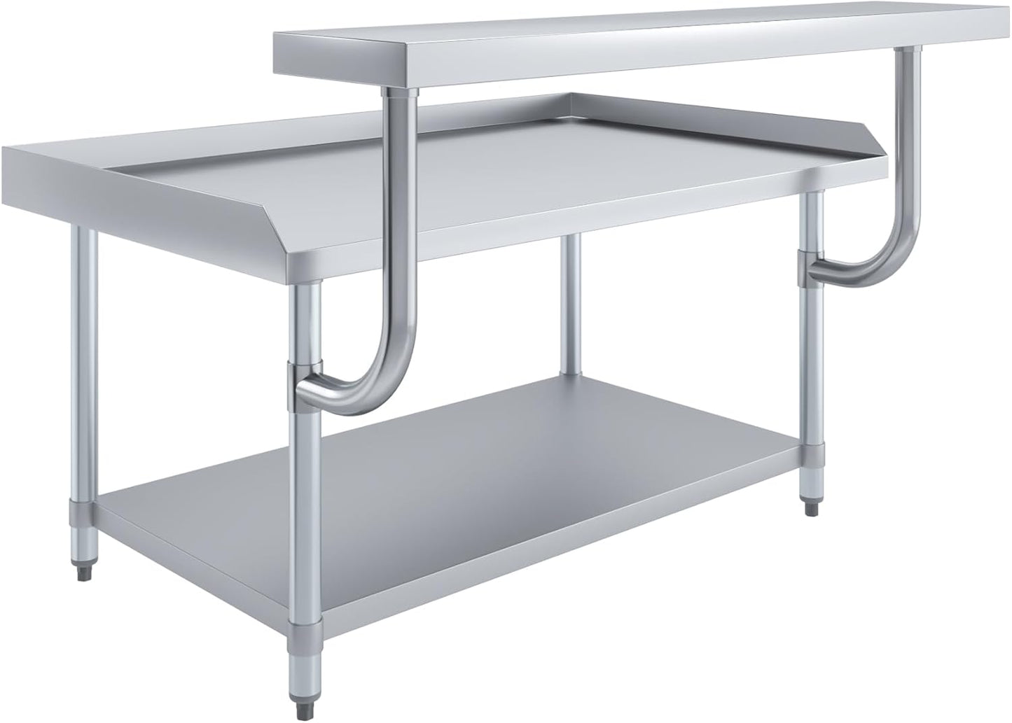 AmGood 13.5 in. x 49 in. Stainless Steel Adjustable Work Surface for 30 in. x 48 in. Equipment Stand