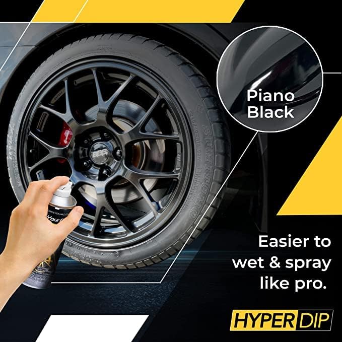 DipYourCar.com HyperDip Paint - Can of Sprayable Automotive Dip Coat - Removable Peelable Paint Protection for Cars - Piano Black Gloss Coat Spray