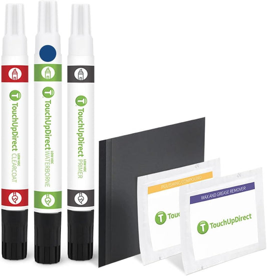 TouchUpDirect 8P4 Inigo Ink/Dark Blue Pearl for Toyota Exact Match Touch Up Paint Combo - Platinum Package