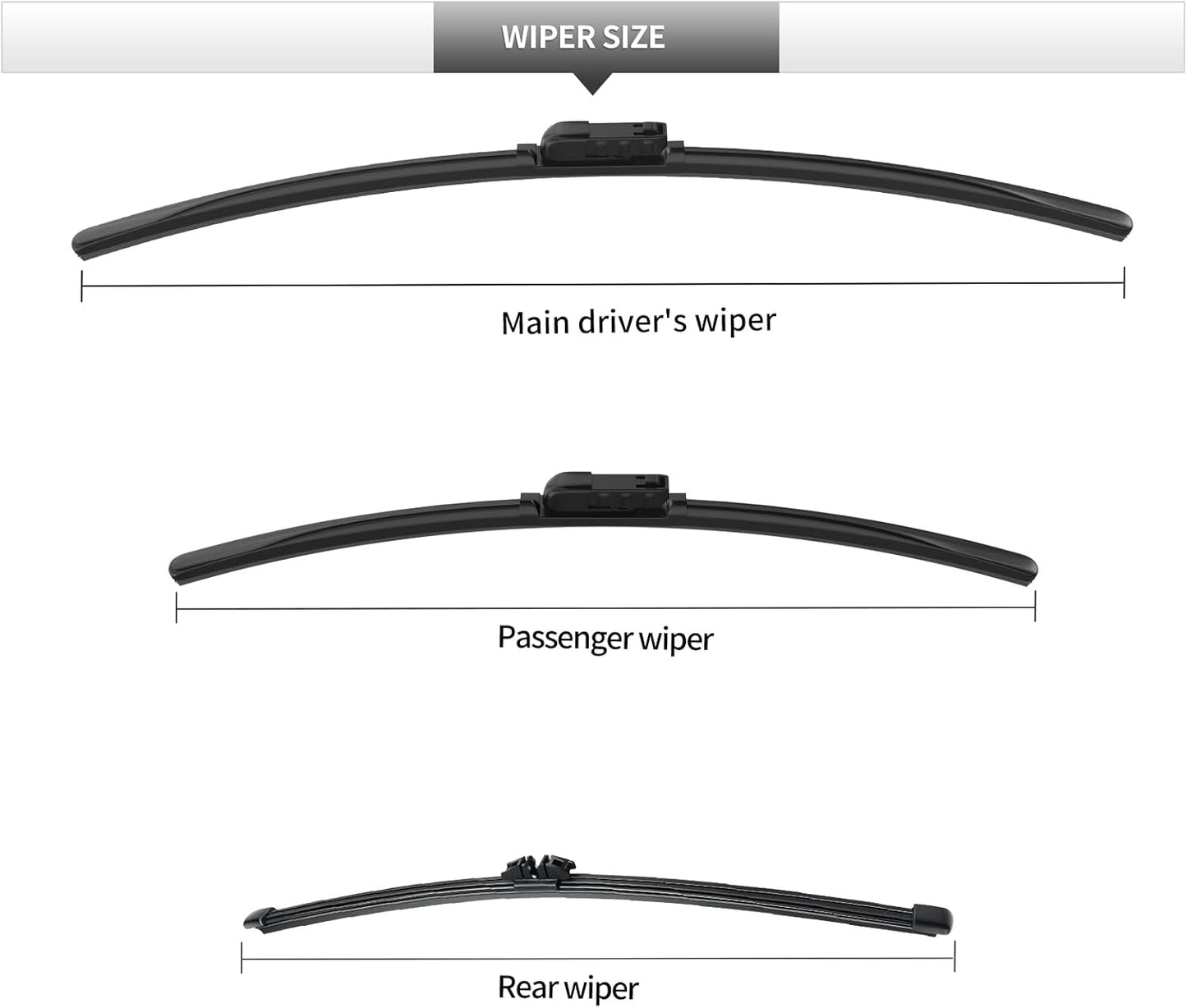 Replacement for BMW X7 Windshield Wiper Blades, 3 Pieces of Car Front and Rear Window Wiper Blades for BMW X7