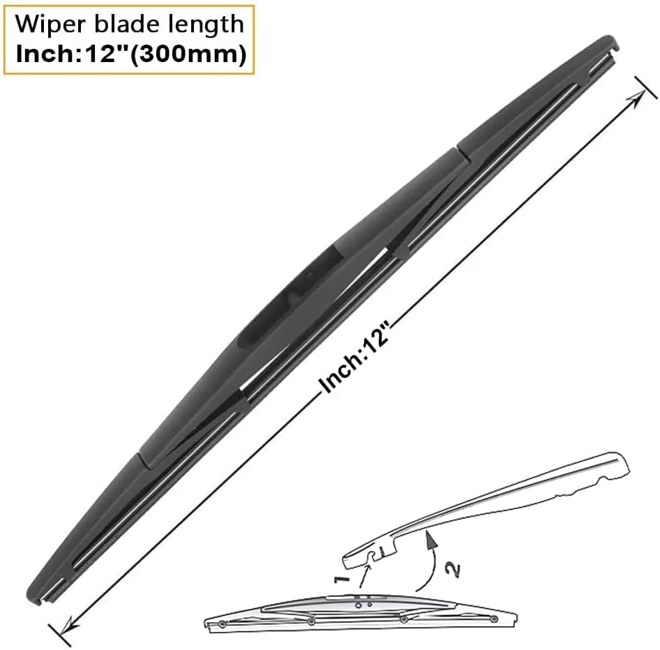AUTOBOO 28"+12" Windshield Wipers with 12" Rear Wiper Blade Sets Replacement for Nissan Versa Note 2014-2019 -Original Factory Quality (Pack of 3)