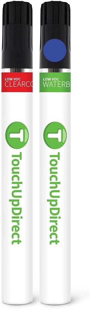 TouchUpDirect 8X2 Blue Eclipse Metallic Compatible with Toyota Exact Match Touch Up Paint Brush - Essential Kit